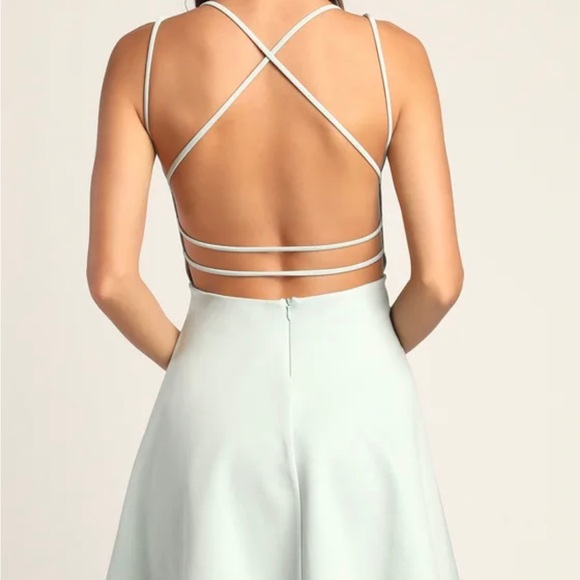 Lulu -mint green dress -size M -worn once - Picture 2 of 2